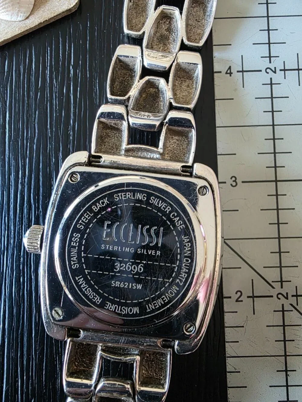 Item #W161 Ecclissi Sterling band and face, square, 7in Women's Watch